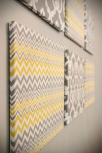 beautiful-diy-decorative-wall-art-ideas-with-yellow-white-grey-damask-chevron-zigzag-patterned-fabrics-e1407162694332-1